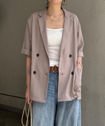 LBC | リネンライクハーフスリーブジャケット(テーラードジャケット)