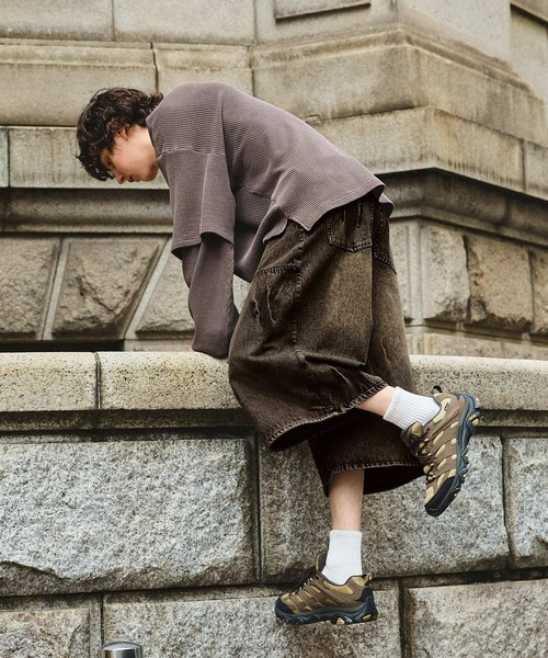 SWAGVIBE（スワッグバイブ）の「【SWAGVIBE】Vintage Make Double Knees Loose Fit Denim Shorts（デニムパンツ・メンズ・ブラック/インディゴブルー/ライトインディゴブルー・S/M/L）」の15枚目の写真