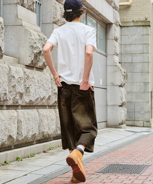 SWAGVIBE（スワッグバイブ）の「【SWAGVIBE】Vintage Make Double Knees Loose Fit Denim Shorts（デニムパンツ・メンズ・ブラック/インディゴブルー/ライトインディゴブルー・S/M/L）」の20枚目の写真