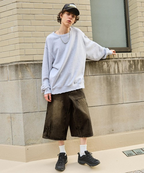 SWAGVIBE（スワッグバイブ）の「【SWAGVIBE】Vintage Make Double Knees Loose Fit Denim Shorts（デニムパンツ・メンズ・ブラック/インディゴブルー/ライトインディゴブルー・S/M/L）」の22枚目の写真