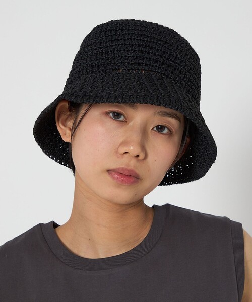 CITEN（シテン）の「＜CITEN＞アミコミバケットハット（ハット・レディース・ベージュ/ブラック・FREE）」の2枚目の写真