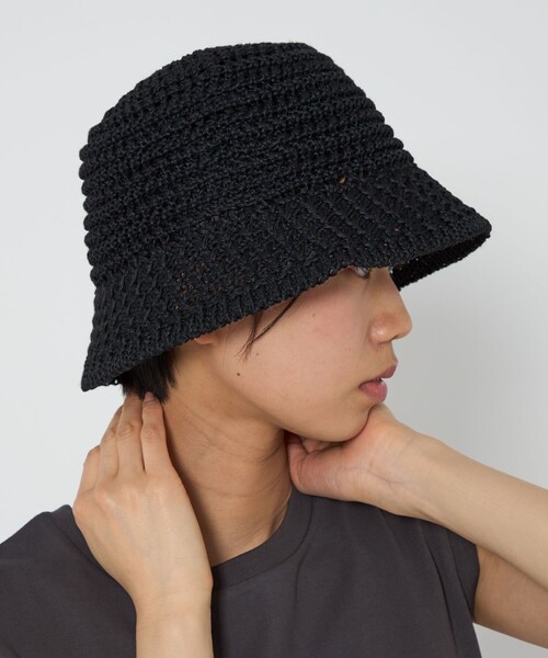 CITEN（シテン）の「＜CITEN＞アミコミバケットハット（ハット・レディース・ベージュ/ブラック・FREE）」の6枚目の写真