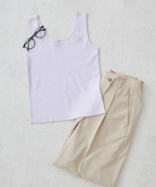 AMERICAN HOLIC（アメリカンホリック）の「総針スクエアタンクトップ（タンクトップ・レディース・アイボリー/ブラック/レモンイエロー/パープル・L/M）」の19枚目の写真