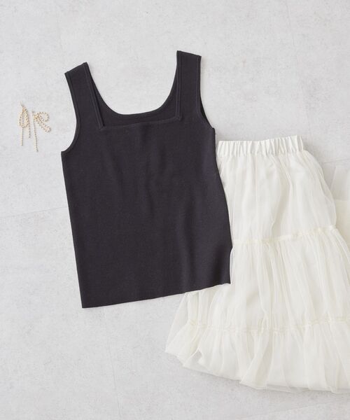 AMERICAN HOLIC（アメリカンホリック）の「総針スクエアタンクトップ（タンクトップ・レディース・アイボリー/ブラック/レモンイエロー/パープル・L/M）」の21枚目の写真