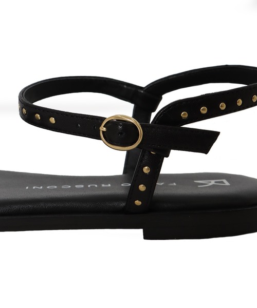FABIO RUSCONI（ファビオルスコーニ）の「FABIO RUSCONI / EMA stads flat sandals(スタッズフラットサンダル 2245)（サンダル・レディース・ブラック・37/36）」の2枚目の写真