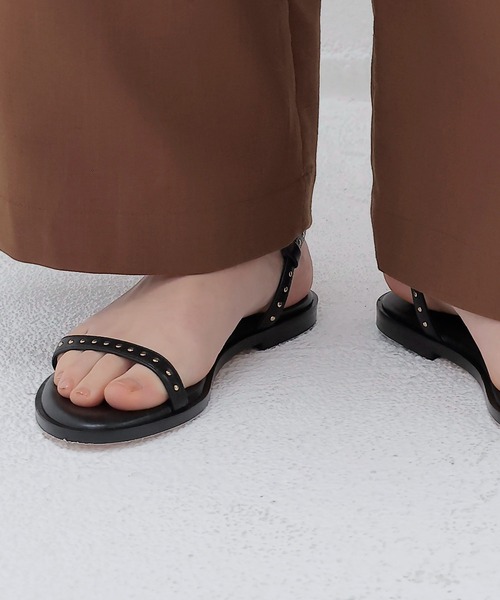 セール】FABIO RUSCONI / EMA stads flat sandals(スタッズ