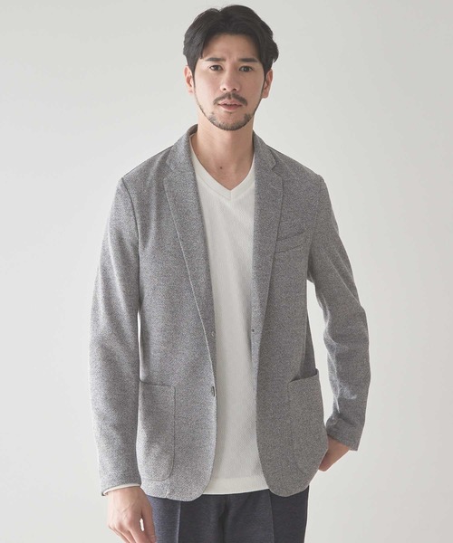 UNION STATION（ユニオンステーション）の「<UNION STATION by MEN'S BIGI>MIXハニカムカットジャケット（テーラードジャケット・メンズ・ネイビー/グレー/ダークネイビー・LL/S/M/L）」の2枚目の写真