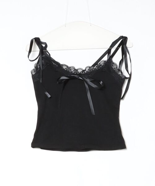 gossip！ロサンゼルス（ゴシップロサンゼルス）の「Y2K レースネックキャミ&2WAYボタンカーディガンSET（Tシャツ/カットソー・レディース・ブラック/グレー/ピンク・FREE）」の17枚目の写真