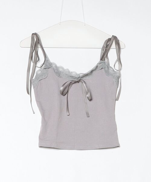 gossip！ロサンゼルス（ゴシップロサンゼルス）の「Y2K レースネックキャミ&2WAYボタンカーディガンSET（Tシャツ/カットソー・レディース・ブラック/グレー/ピンク・FREE）」の18枚目の写真