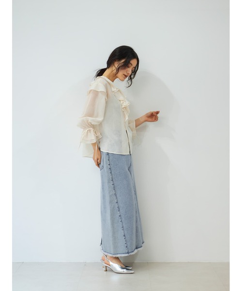 STRATA アンティークガーゼラッフルブラウス　COHINA STRATA アンティークガーゼラッフルブラウスCOHINA