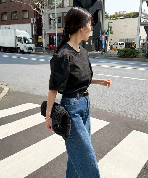 fredy emue(フレディエミュ)の「【WEB限定カラーあり】コットンリップルハート刺繍ブラウス(シャツ/ブラウス・レディース・イエロー系その他/ブラック/ブラック系その他/ベージュ系その他/ホワイト系その他・38)」の7枚目の写真