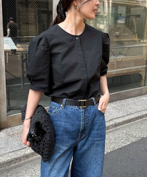 fredy emue(フレディエミュ)の「【WEB限定カラーあり】コットンリップルハート刺繍ブラウス(シャツ/ブラウス・レディース・イエロー系その他/ブラック/ブラック系その他/ベージュ系その他/ホワイト系その他・38)」の13枚目の写真