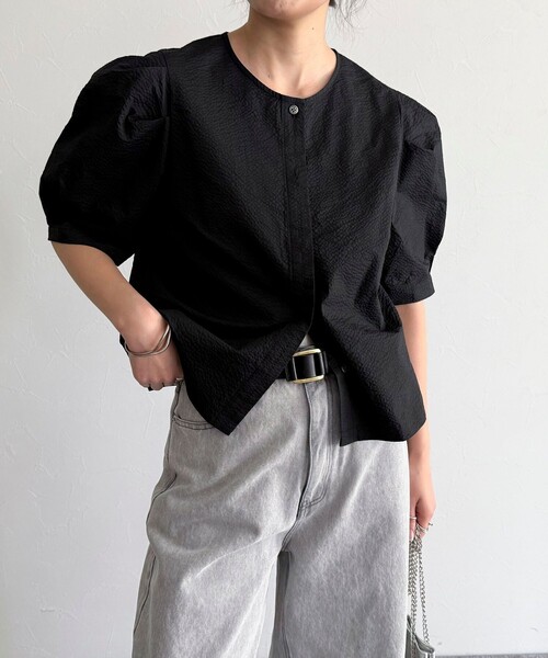 fredy emue(フレディエミュ)の「【WEB限定カラーあり】コットンリップルハート刺繍ブラウス(シャツ/ブラウス・レディース・イエロー系その他/ブラック/ブラック系その他/ベージュ系その他/ホワイト系その他・38)」の17枚目の写真