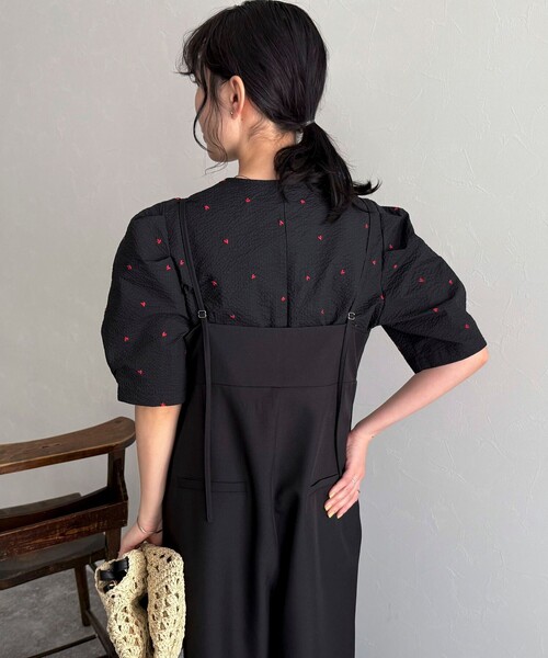 ブラウス シャツ 「WEB限定カラーあり」コットンリップルハート刺繍ブラウス レディース WEB限定カラーあり】コットンリップルハート刺繍ブラウス
