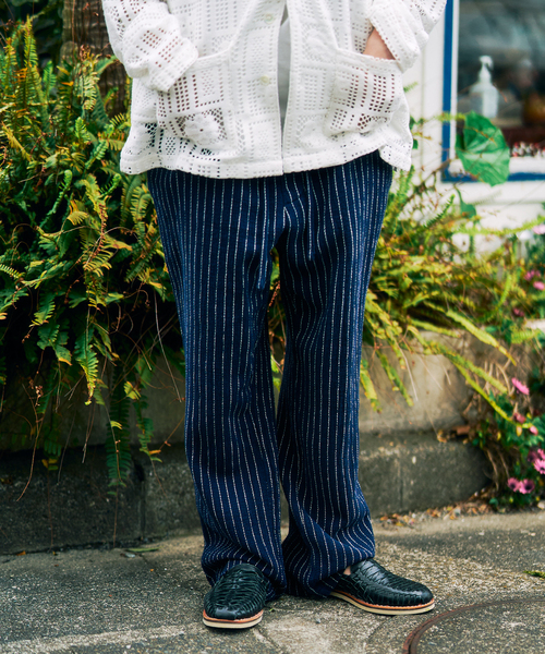 アルマーニ/リネン/ストライプパンツ/ B:MING by BEAMS（ビーミング by ビームス）リネン混 ストライプ