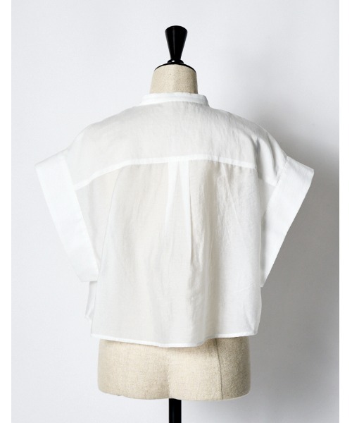 RUMCHE(ラムシェ)の「Half Moon Ruffle Short Blouse / ハーフムーンラッフルショートブラウス(シャツ/ブラウス・レディース・ホワイト/ブラック・FREE)」の17枚目の写真