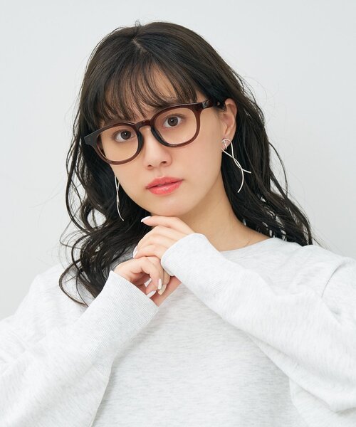 Zoff(ゾフ)の「ウェリントン型 メガネ|軽量|太縁|黒縁フレーム|伊達メガネ| レディース ユニセックス|読書|ビジネス|Zoff|CLASSIC (クラシック)(メガネ・レディース・ブラック/ブラウン系その他5/クリアブルー/ライトグリーン・FREE)」の17枚目の写真