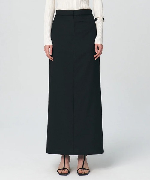 Baserange黒 ロングスカート BASERANGE 【2023/定価1.9万】ベースレンジ *SHOK WRAP SKIRT