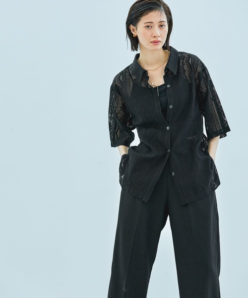 LAKOLE(ラコレ)の「【長さが選べる】レースシャツ / 327800(シャツ/ブラウス・レディース・テラコッタ/ブルー/アイボリー/ブラック/ブラウン・MEDIUM/LARGE)」の16枚目の写真