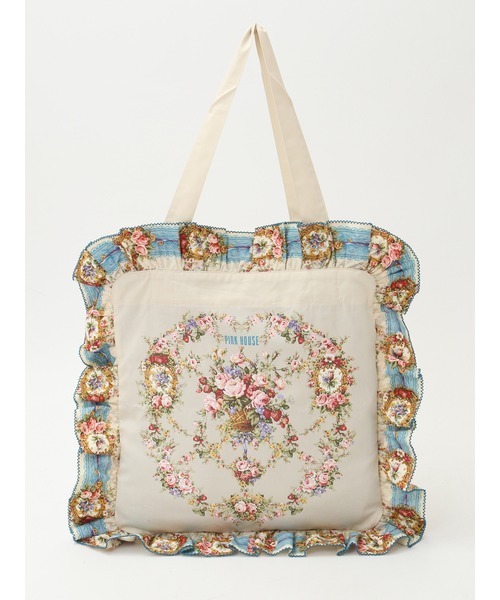 PINK HOUSE（ピンクハウス）の「壁紙模様プリントバッグ（トートバッグ・レディース・ブラック/ライトブルー/ピンク/キナリ/ミント/パープル・フリー）」の2枚目の写真