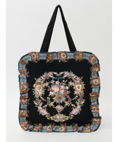 PINK HOUSE（ピンクハウス）の「壁紙模様プリントバッグ（トートバッグ・レディース・ブラック/ライトブルー/ピンク/キナリ/ミント/パープル・フリー）」の14枚目の写真