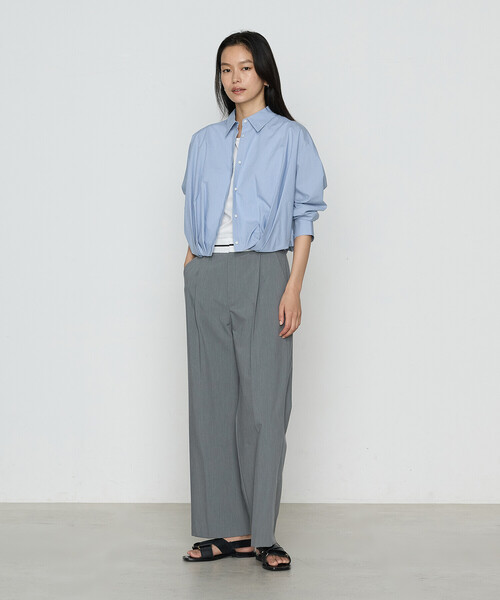 COMME CA（コムサ）の「コットンポプリン ストライプ シャツ（シャツ/ブラウス・レディース・サックスブルー/トップグレー・9号）」の6枚目の写真