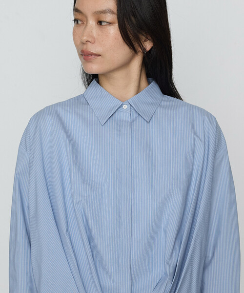 COMME CA（コムサ）の「コットンポプリン ストライプ シャツ（シャツ/ブラウス・レディース・サックスブルー/トップグレー・9号）」の16枚目の写真