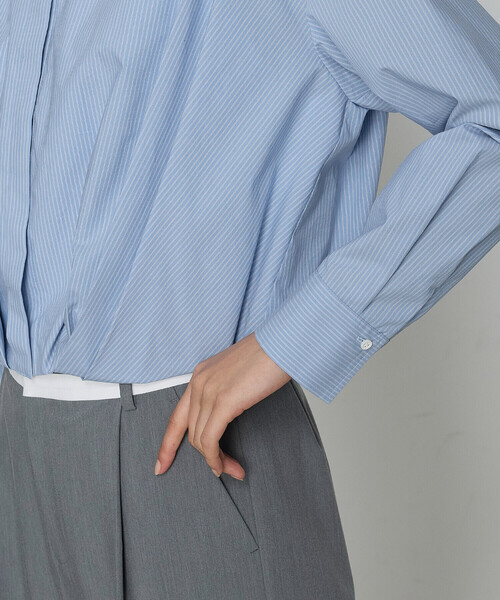COMME CA（コムサ）の「コットンポプリン ストライプ シャツ（シャツ/ブラウス・レディース・サックスブルー/トップグレー・9号）」の17枚目の写真
