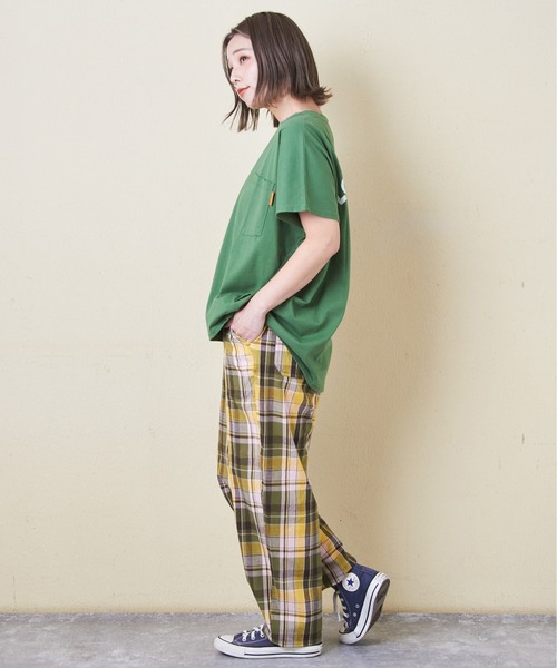 CUBE SUGAR(キューブシュガー)の「チェック柄裾ダーツイージーコクーンパンツ(その他パンツ・レディース・スミクロ/ネイビー/レッド/カーキ/マルチ・M)」の15枚目の写真