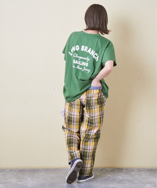 CUBE SUGAR(キューブシュガー)の「チェック柄裾ダーツイージーコクーンパンツ(その他パンツ・レディース・スミクロ/ネイビー/レッド/カーキ/マルチ・M)」の16枚目の写真