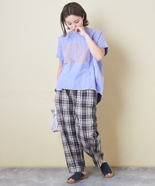 CUBE SUGAR(キューブシュガー)の「チェック柄裾ダーツイージーコクーンパンツ(その他パンツ・レディース・スミクロ/ネイビー/レッド/カーキ/マルチ・M)」の18枚目の写真