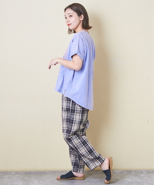 CUBE SUGAR(キューブシュガー)の「チェック柄裾ダーツイージーコクーンパンツ(その他パンツ・レディース・スミクロ/ネイビー/レッド/カーキ/マルチ・M)」の19枚目の写真