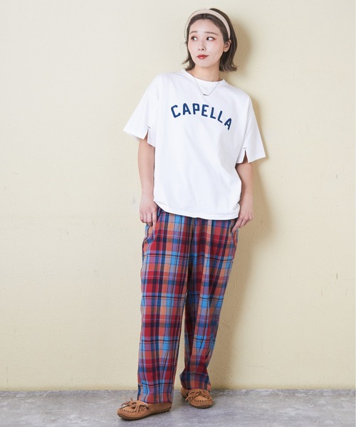 CUBE SUGAR(キューブシュガー)の「チェック柄裾ダーツイージーコクーンパンツ(その他パンツ・レディース・スミクロ/ネイビー/レッド/カーキ/マルチ・M)」の11枚目の写真