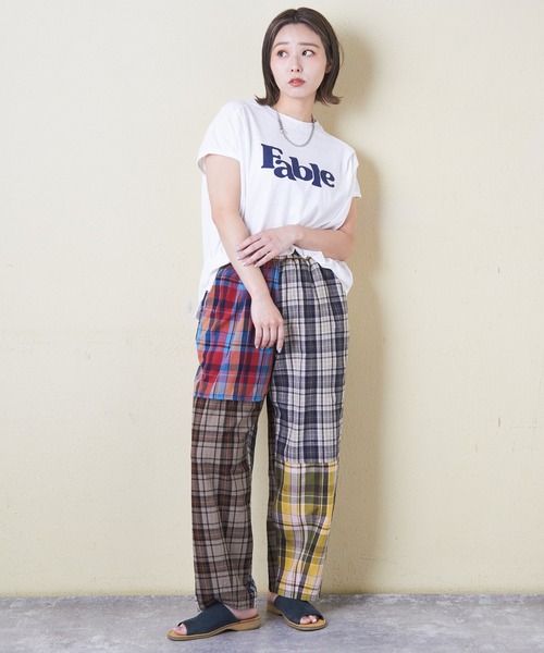 CUBE SUGAR(キューブシュガー)の「チェック柄裾ダーツイージーコクーンパンツ(その他パンツ・レディース・スミクロ/ネイビー/レッド/カーキ/マルチ・M)」の21枚目の写真