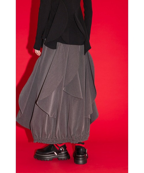 ONMO CIRCLE LAYERED DOCKING スカート　ブラック OMMO（オーエムエムオー）の「CIRCLE LAYERED DOCKING SK（スカート