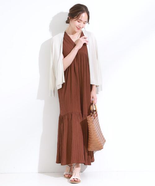 DRESKIP(ドレスキップ)の「【洗える】ひんやりさらっと 大人のシアーカーディガン(カーディガン/ボレロ・レディース・ブラック/ブルー/オレンジ/ライトベージュ/オフホワイト/ライトグレー・01/02/03)」の14枚目の写真