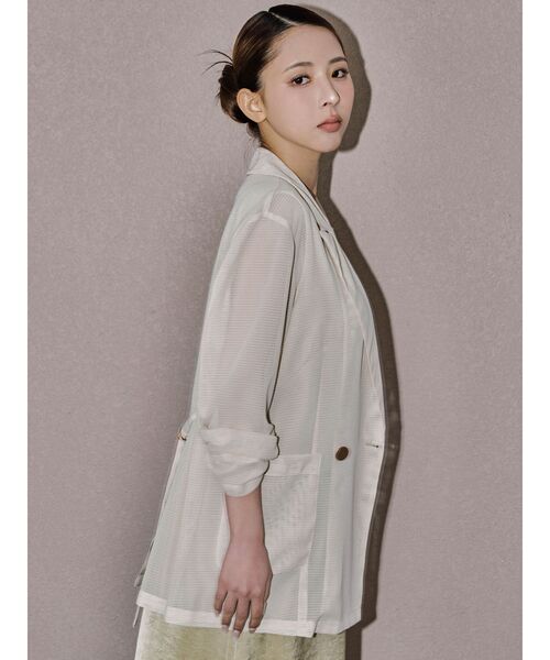 ラグナムーン メッシュダブルテーラードジャケット アイボリー