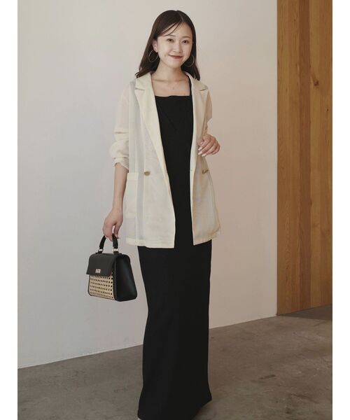 LAGUNAMOON（ラグナムーン）の「メッシュダブルテーラージャケット（テーラードジャケット・レディース・アイボリー/ブラック・FREE）」の7枚目の写真