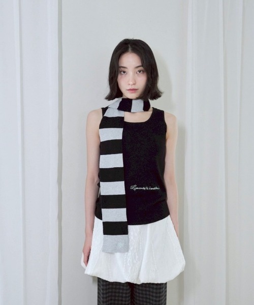 UNOF knit tank top ふじあみ　タンクトップ Strawyarn Knit Tanktop（タンクトップ）｜ànuke（アンヌーク