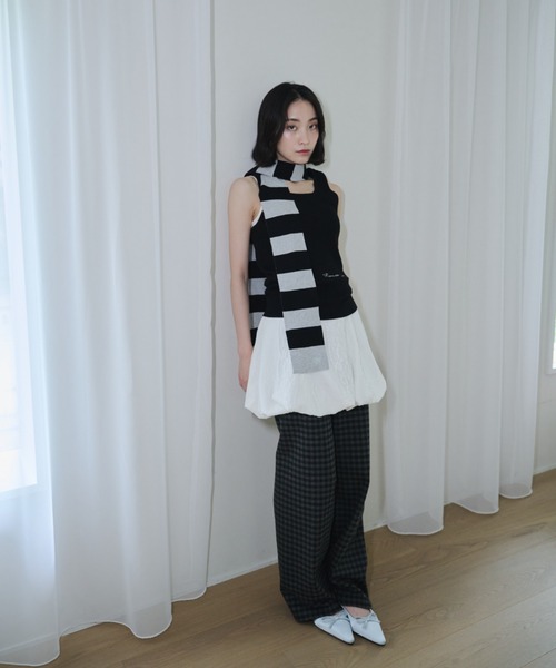 Scarf knit tanktop/スカーフ付きニットタンクトップ（タンク
