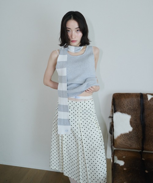 Scarf knit tanktop/スカーフ付きニットタンクトップ（タンク