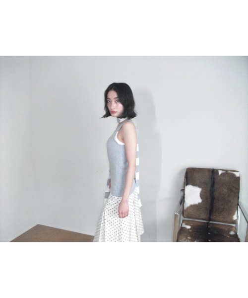 Scarf knit tanktop/スカーフ付きニットタンクトップ（タンク