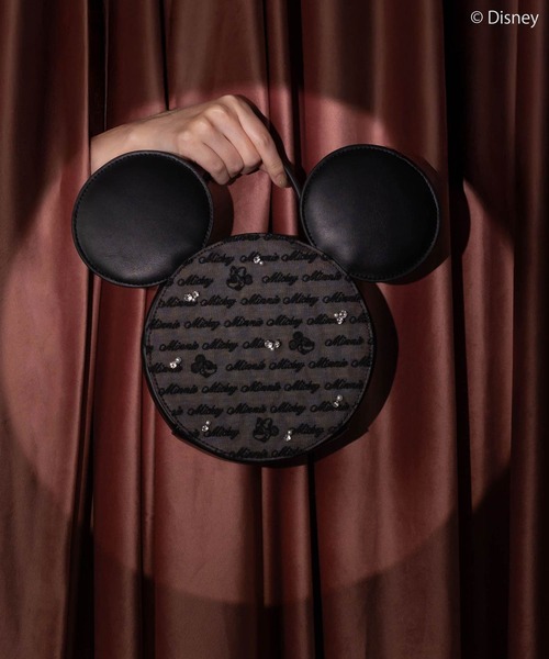RANDA(ランダ)の「【Mickey&Minnie】/シアーデザインショルダーバッグ(ショルダーバッグ・レディース・ブラック/ピンク・FREE)」の1枚目の写真