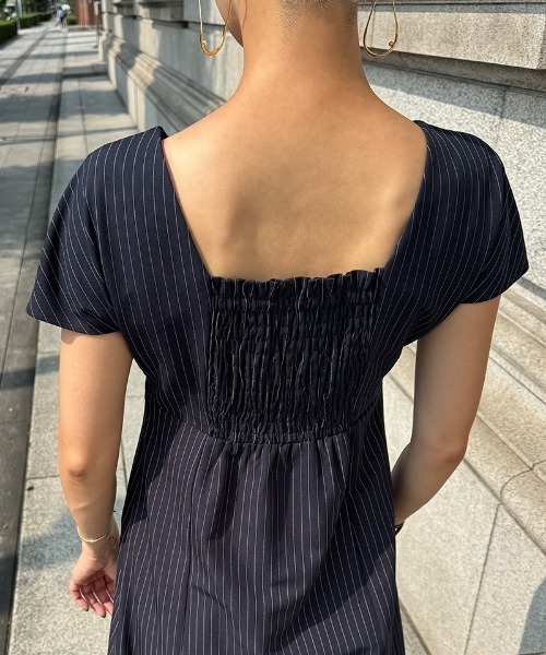 JENNE（ジェンヌ）の「ピンストライプ美シルエットワンピース（ワンピース・レディース・ネイビー/ブラック・LARGE/SMALL/MEDIUM）」の11枚目の写真