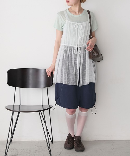 forksy.(フォルクシー)の「【forksy.】アソート シアーチュールキャミ ミニワンピース(キャミソール・レディース・アイボリー/ホワイト/ブルーグレー・FREE)」の14枚目の写真