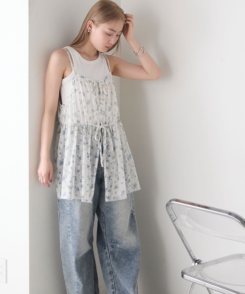 forksy.(フォルクシー)の「【forksy.】アソート シアーチュールキャミ ミニワンピース(キャミソール・レディース・アイボリー/ホワイト/ブルーグレー・FREE)」の17枚目の写真