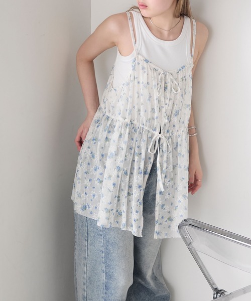 forksy.(フォルクシー)の「【forksy.】アソート シアーチュールキャミ ミニワンピース(キャミソール・レディース・アイボリー/ホワイト/ブルーグレー・FREE)」の18枚目の写真