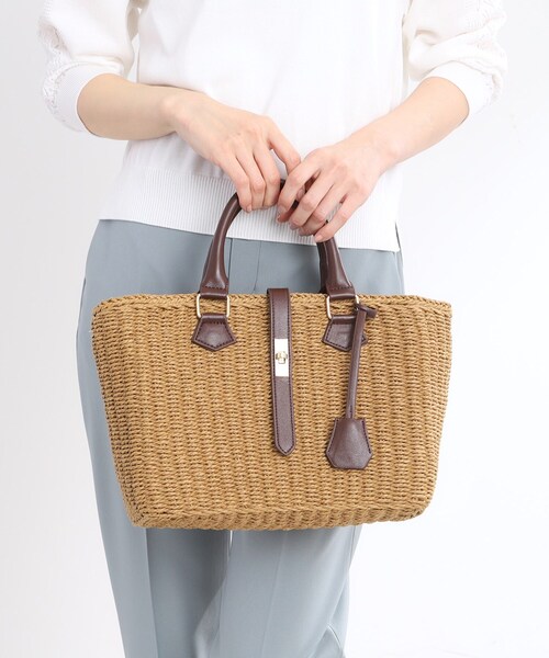 Reflect(リフレクト)の「【夏SALE/しっかり収納/ショルダー付き】雑材バッグ(トートバッグ・レディース・ブラック/キャメル・00)」の7枚目の写真