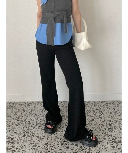 LILY BROWN（リリーブラウン）の「[L.B CANDY STOCKビジュー付きスニーカーソールサンダル（サンダル・レディース・ブラック/ホワイト・SMALL/MEDIUM/LARGE）」の6枚目の写真