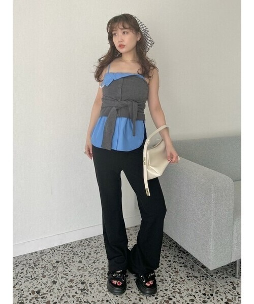 LILY BROWN（リリーブラウン）の「[L.B CANDY STOCKビジュー付きスニーカーソールサンダル（サンダル・レディース・ブラック/ホワイト・SMALL/MEDIUM/LARGE）」の7枚目の写真